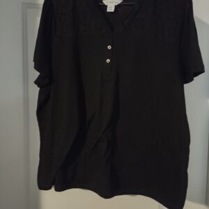 Liz Claiborne Black Short Sleeve Top